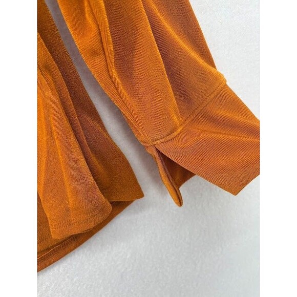 Women's Cato Size 22W Orange Slinky Button Down Shirt Indie, 70's - Picture 3 of 6